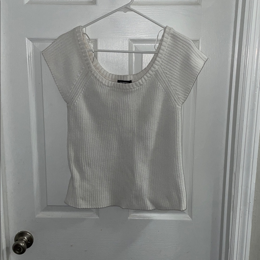 525 America Cream Scoop Neck Sweater